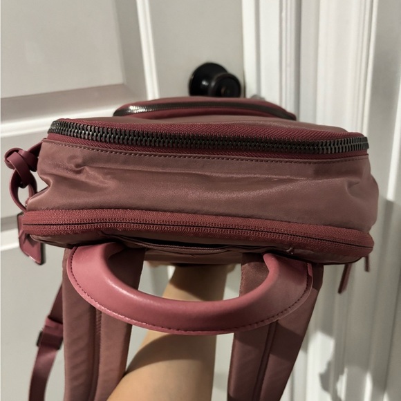 Tumi Voyageur Haley Pink Nylon Backpack Leather Trim Laptop Bag $395 Retail main image 6